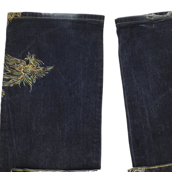 Ruthless Art Embroidered Men's Jeans 36 x 34 Aztec Southwest Phoenix Dark Artful - Picture 11 of 12